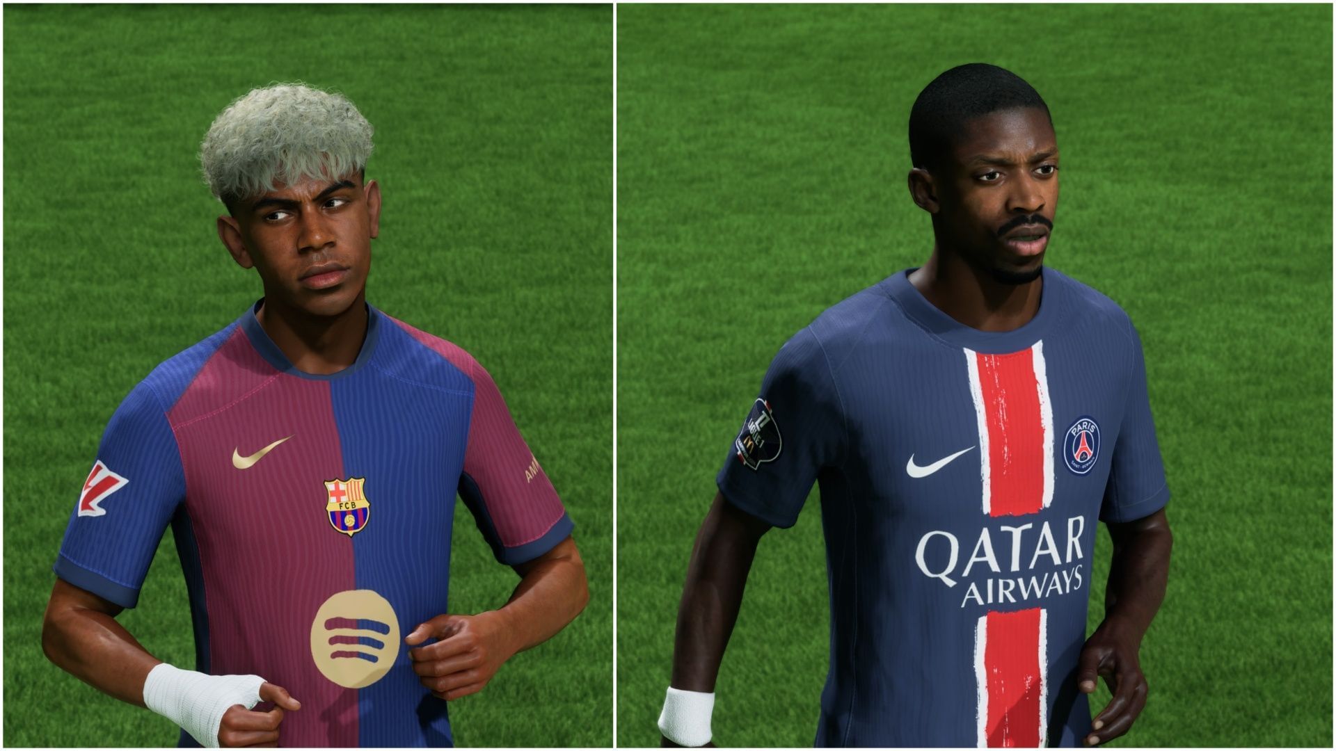 Yamal vs Dembele (Images via EA Sports/Sportskeeda Gaming)