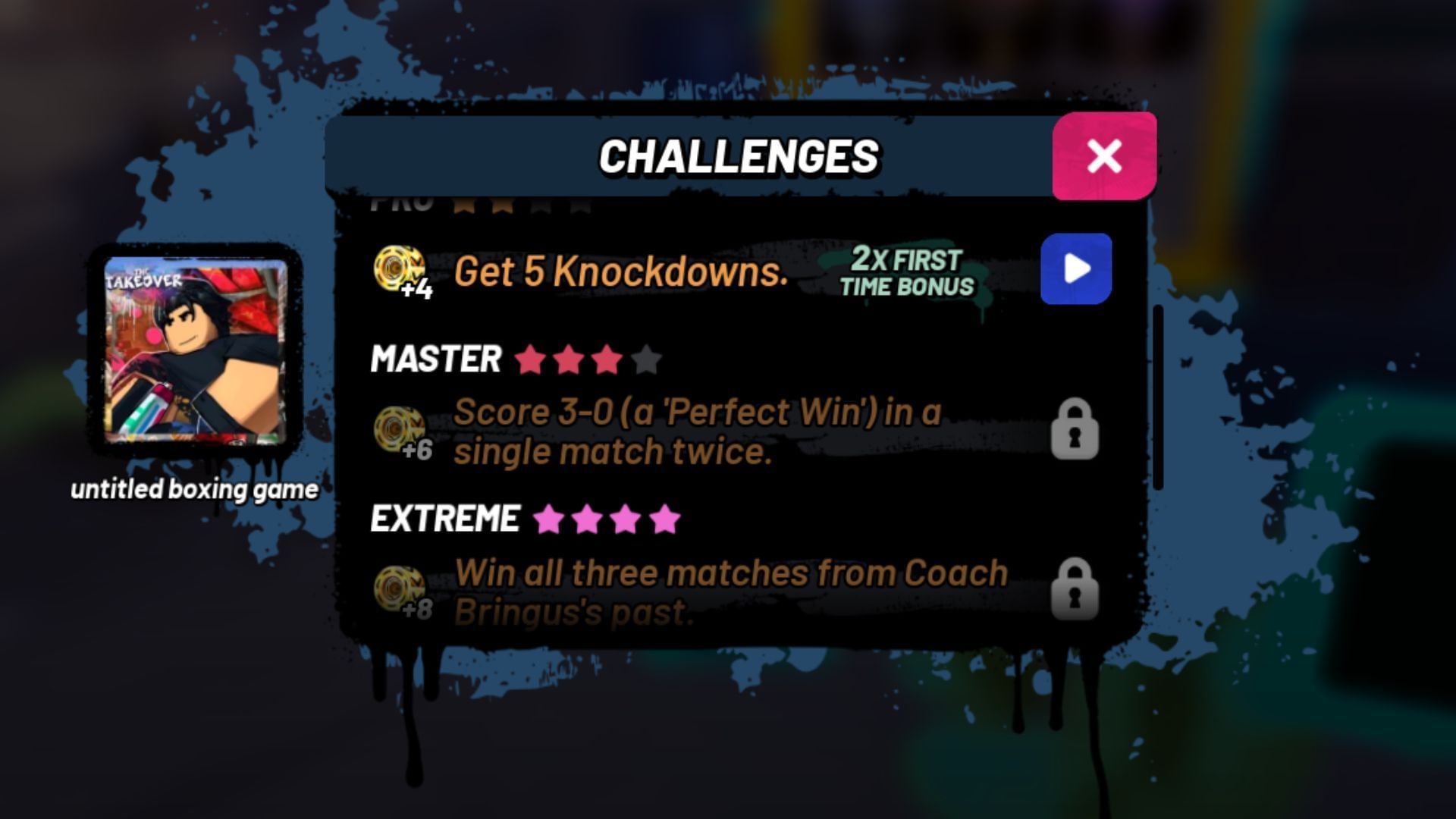 All challenges and their provided rewards (Image via Roblox)