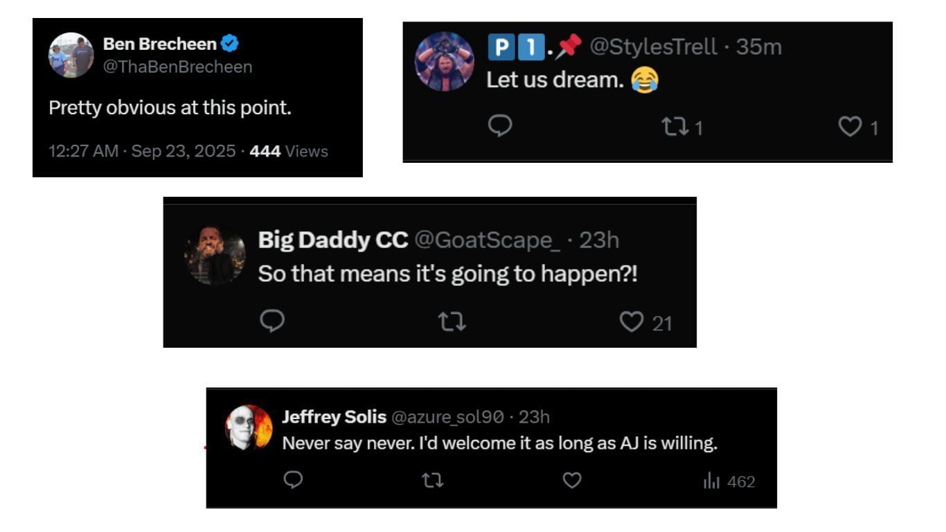 Fan reactions [Screenshots taken from X]