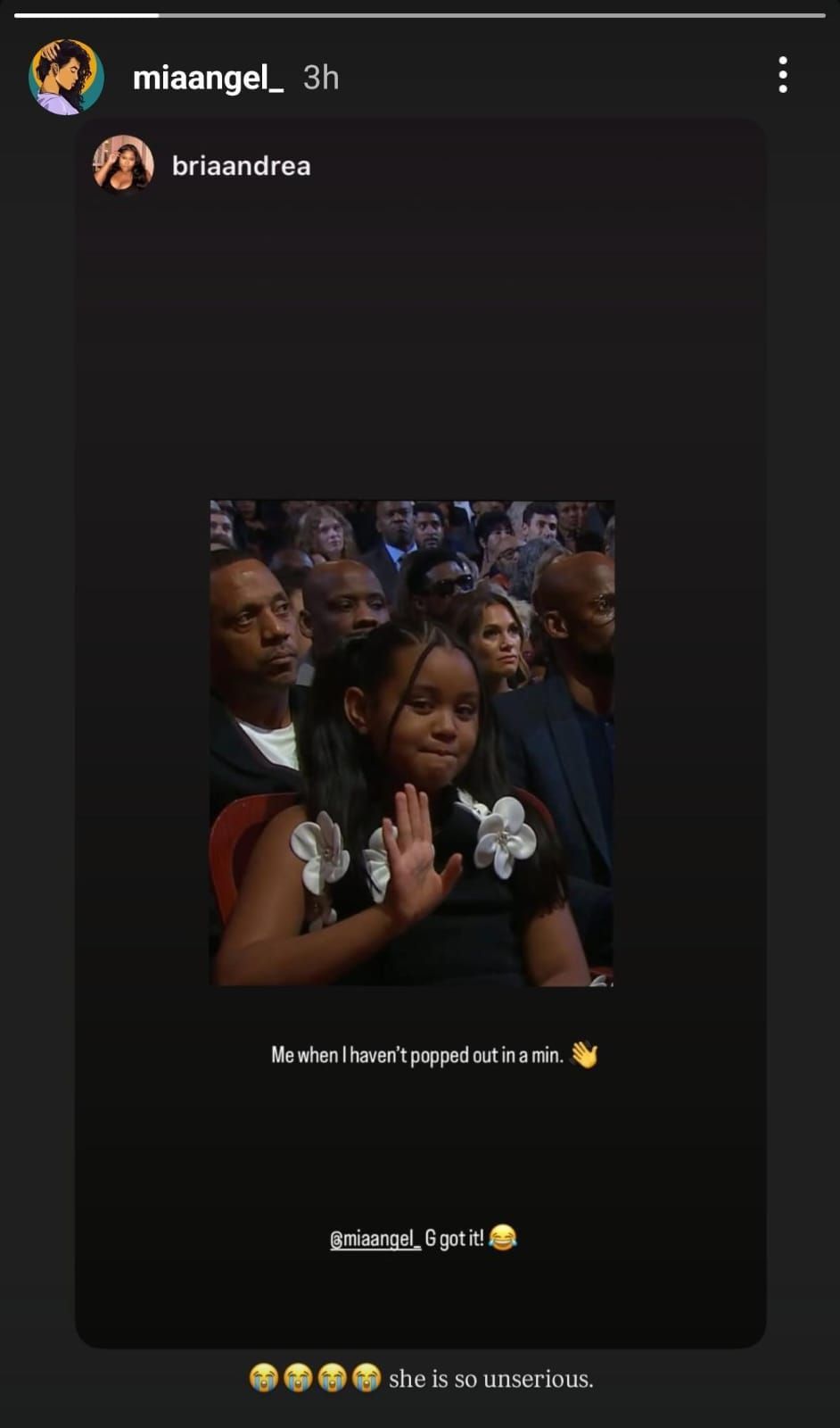 Mia Burks&rsquo; Instagram story