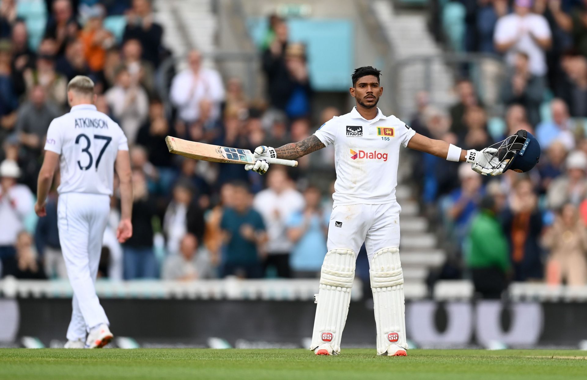 Pathum Nissanka celebrates his century at The Oval last year