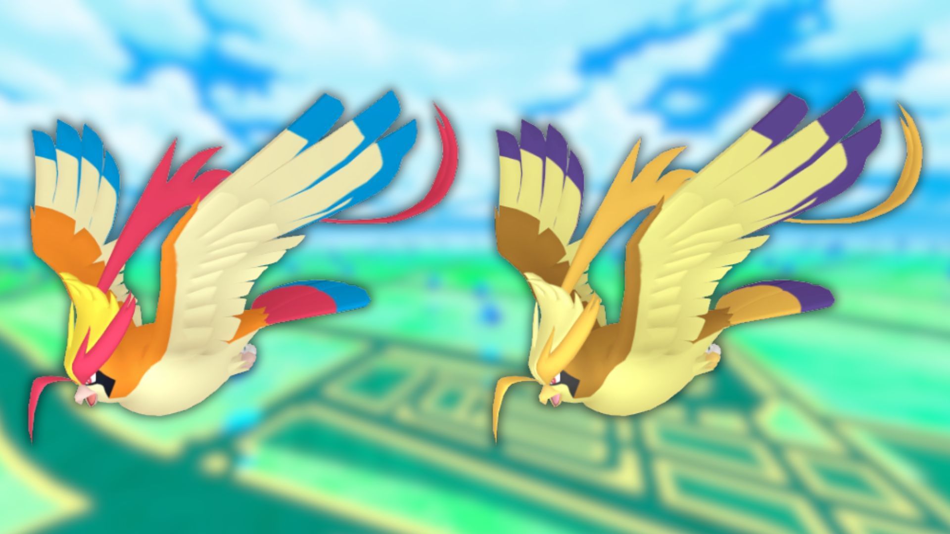 Mega Pidgeot and its shiny variant (Image via The Pokemon Company)
