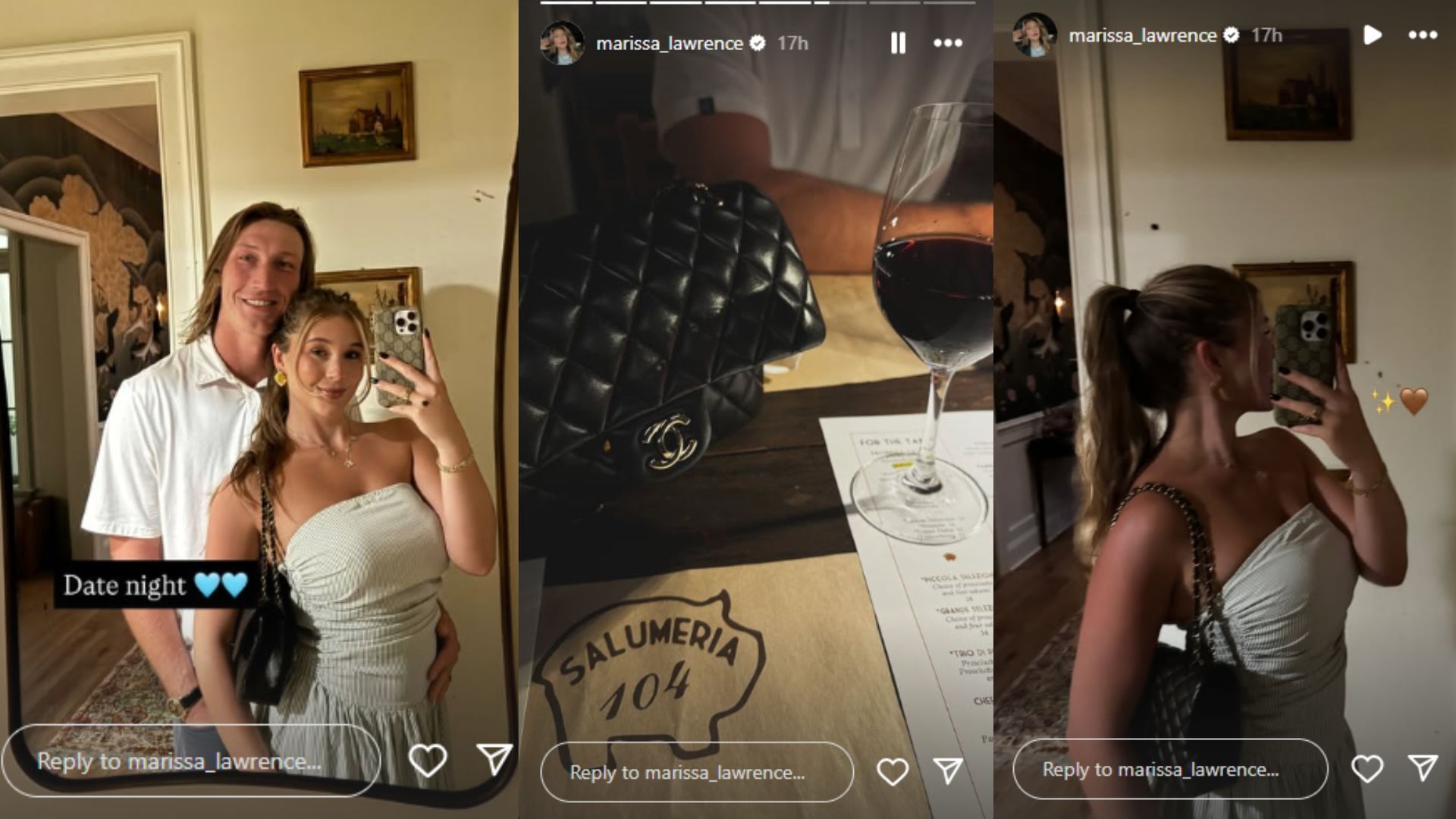 Marissa Lawrence shared photos from date night. (Photos via Marissa Lawrence&#039;s Instagram Story)