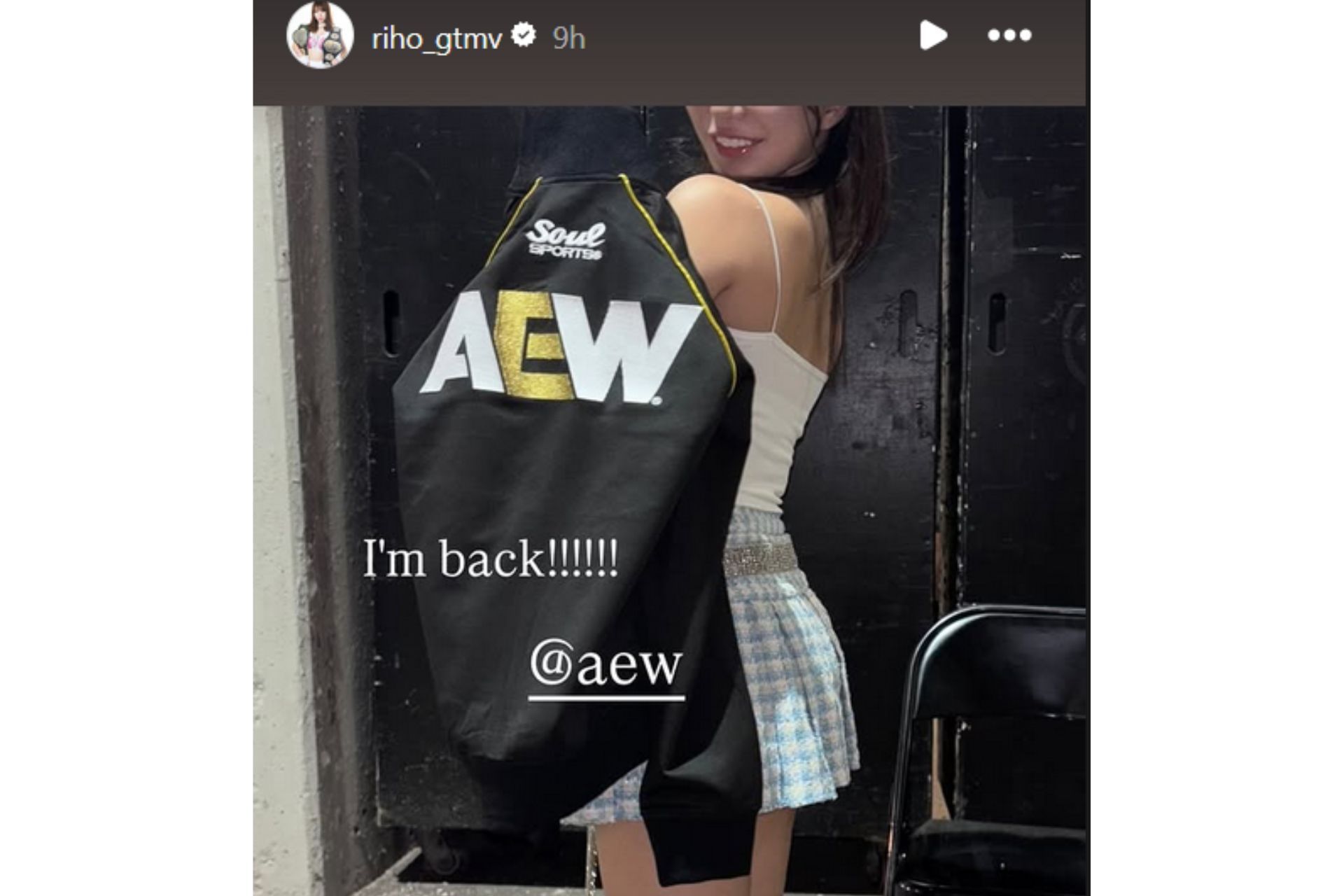 Riho&#039;s Instagram Story after making her return on AEW Dynamite