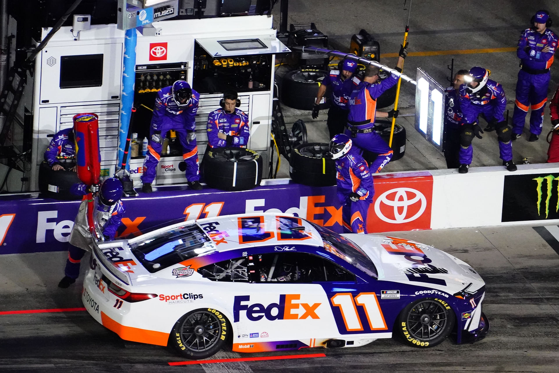 Denny Hamlin (11) during the Duel at Daytona International Speedway. Source: Imagn
