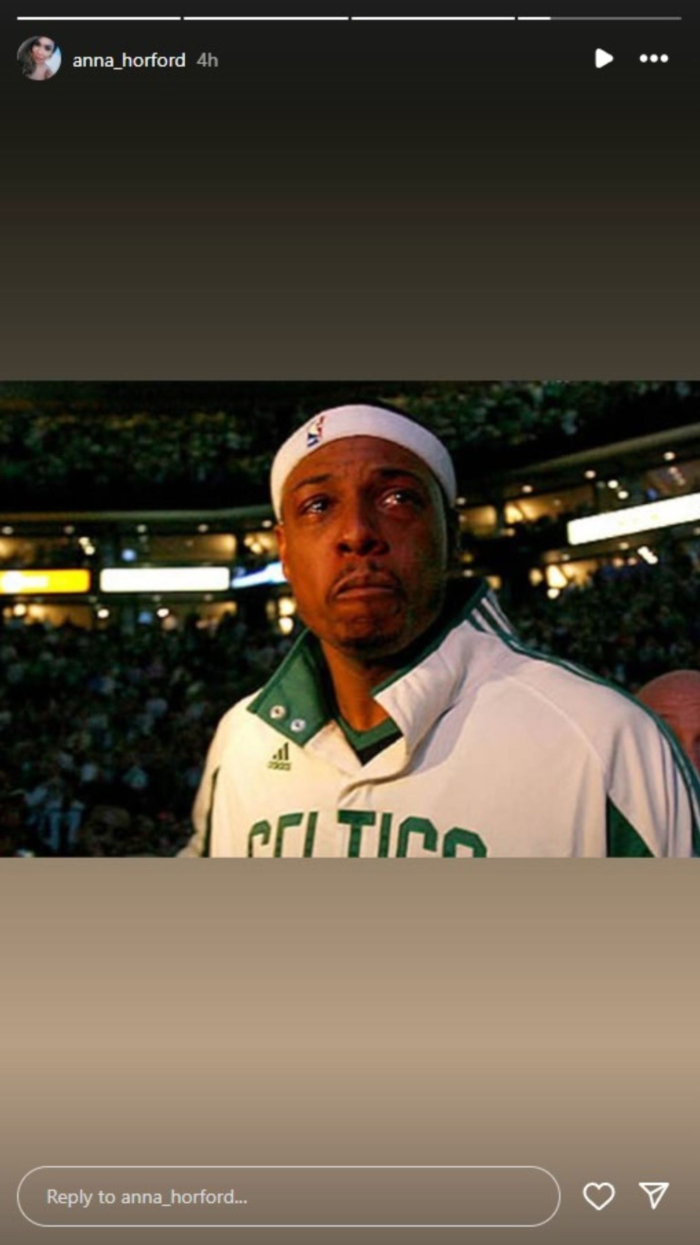 Horford&#039;s sister honored his time with the Celtics on her Instagram stories.