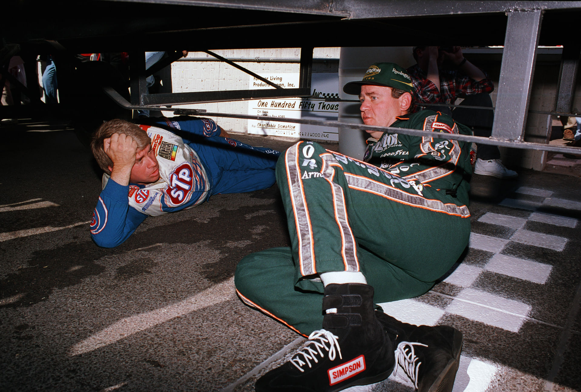 Bobby Hamilton (L) and Rick Mast before the NASCAR Cup Series at Phoenix, 1997. Source: Imagn