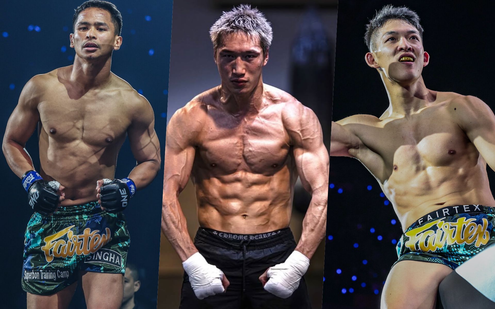 From left to right: Superbon, Rukiya Anpo, and Masaaki Noiri | Image by ONE Championship