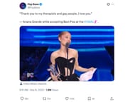 A citation from Ariana's VMAs speech (Image via X/ @PopBase)