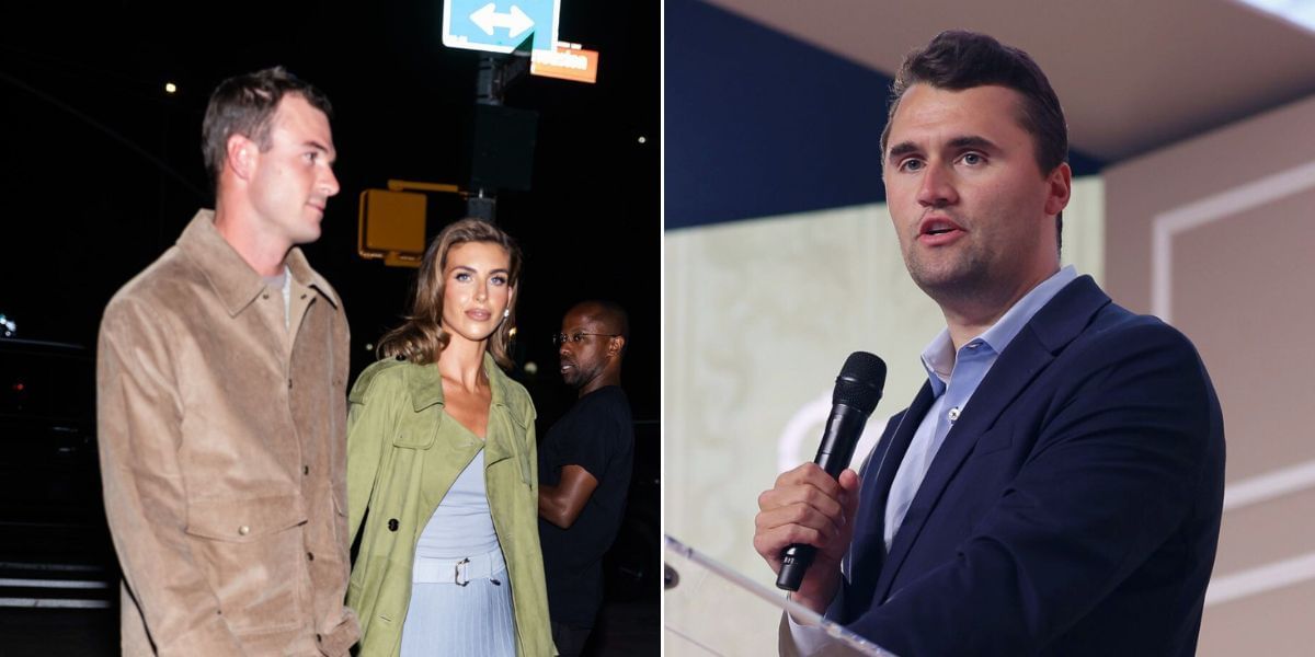 (Left) Tommy Paul and Paige Lorenze, (Right) Charlie Kirk