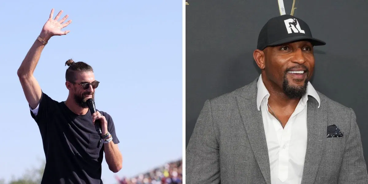 Michael Phelps and Ray Lewis. (Images by Getty)