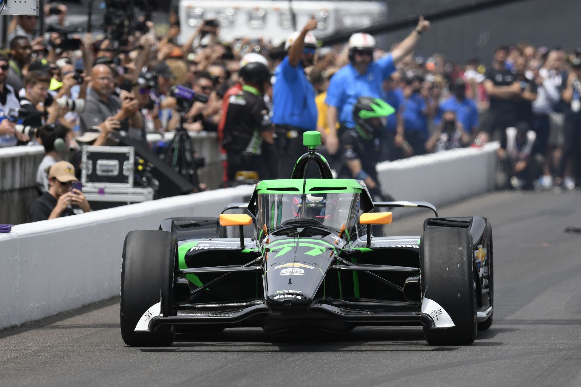 Romain Grosjean driving in the pits on NTT IndyCar Series Indianapolis 500 Carb Day - Source: Getty