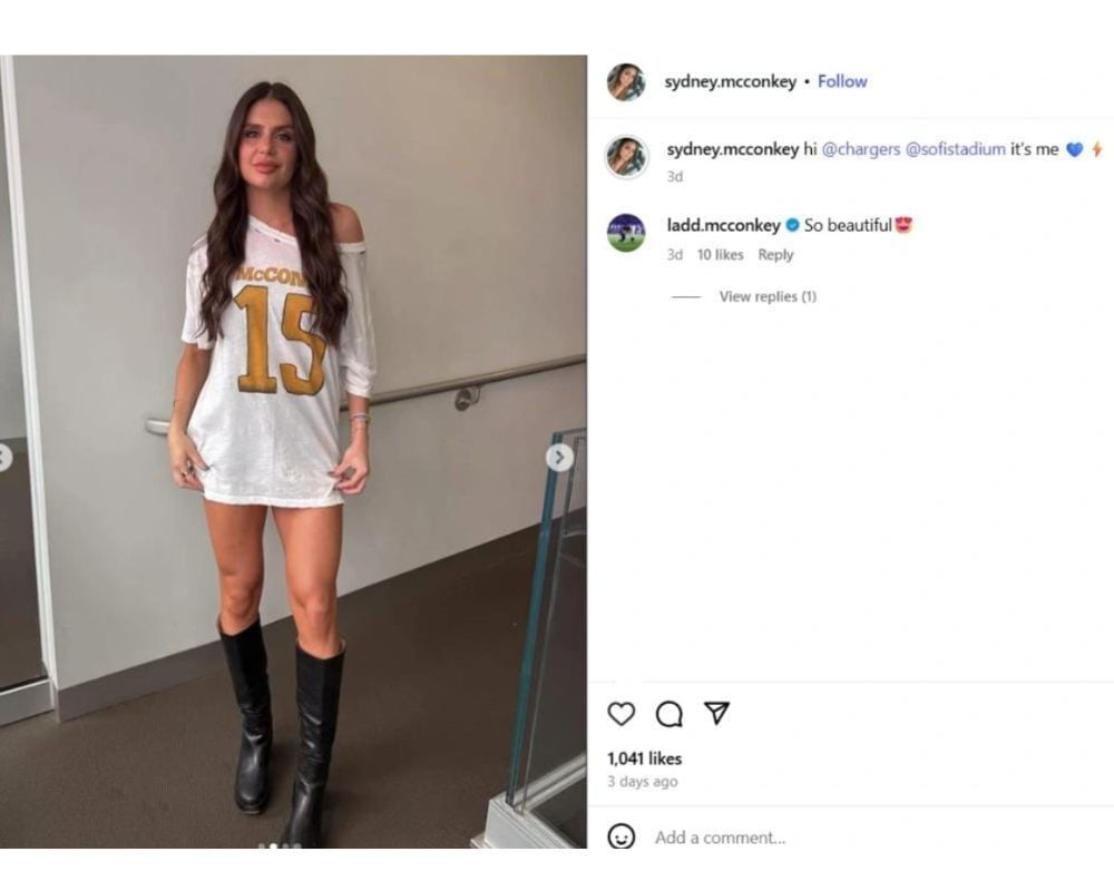 Sydney McConkey omračuje vo vlastnom hernom dni, zatiaľ čo povzbudzuje manžela počas víťazstva v týždni nabíjačiek (IG/@Sydney_mcconkey)