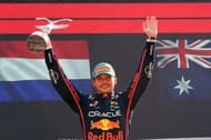 Max Verstappen celebrates on the podium after winning the 2025 F1 Italian Grand Prix - Source: Getty