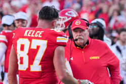 WATCH: Travis Kelce gets into heated altercation with Andy Reid, bumps into Chiefs HC on sidelines as video goes viral amid TE's struggles vs. Giants