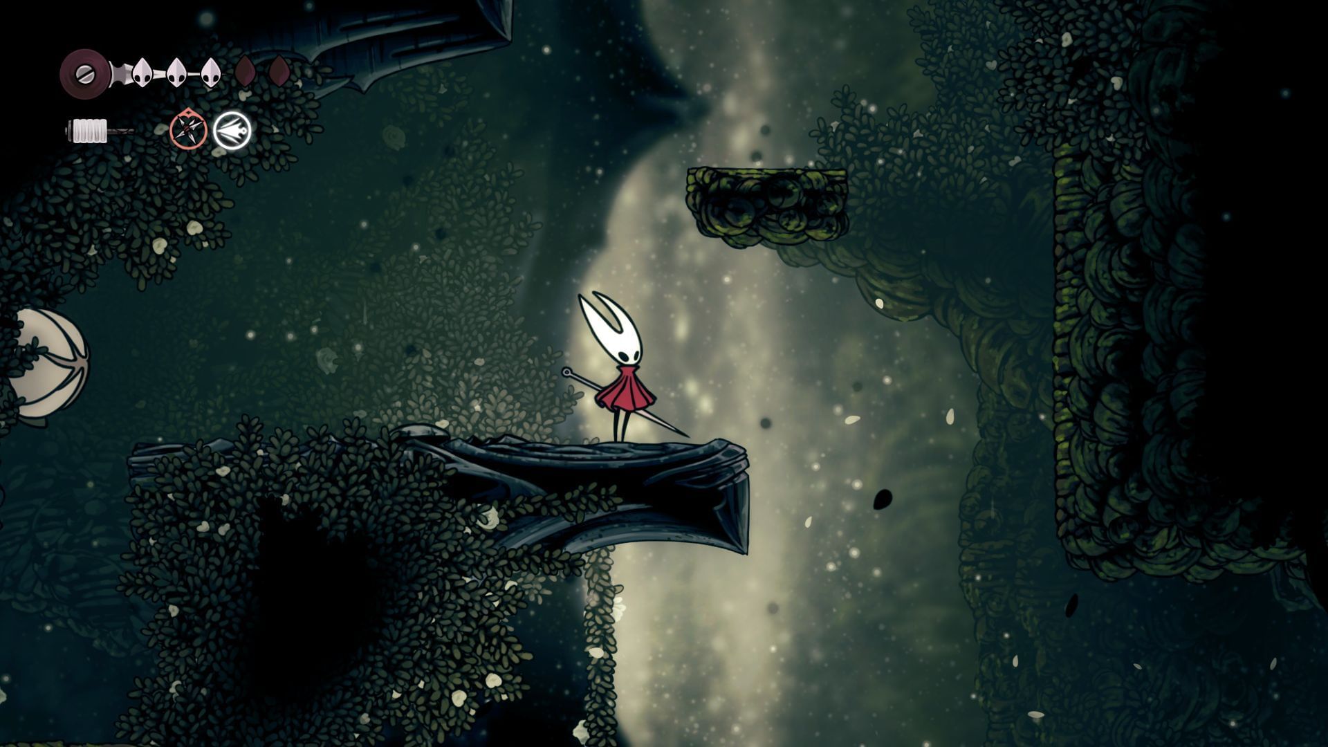 Gahlia in between platforms (Image via SK Gaming | Team Cherry)
