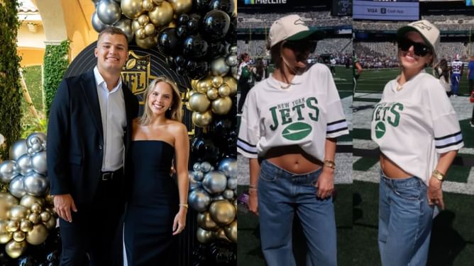Mason Taylor's GF Sage Wagner drops fit-check in Jets jersey from Week 2 game vs. Bills [PICS]
