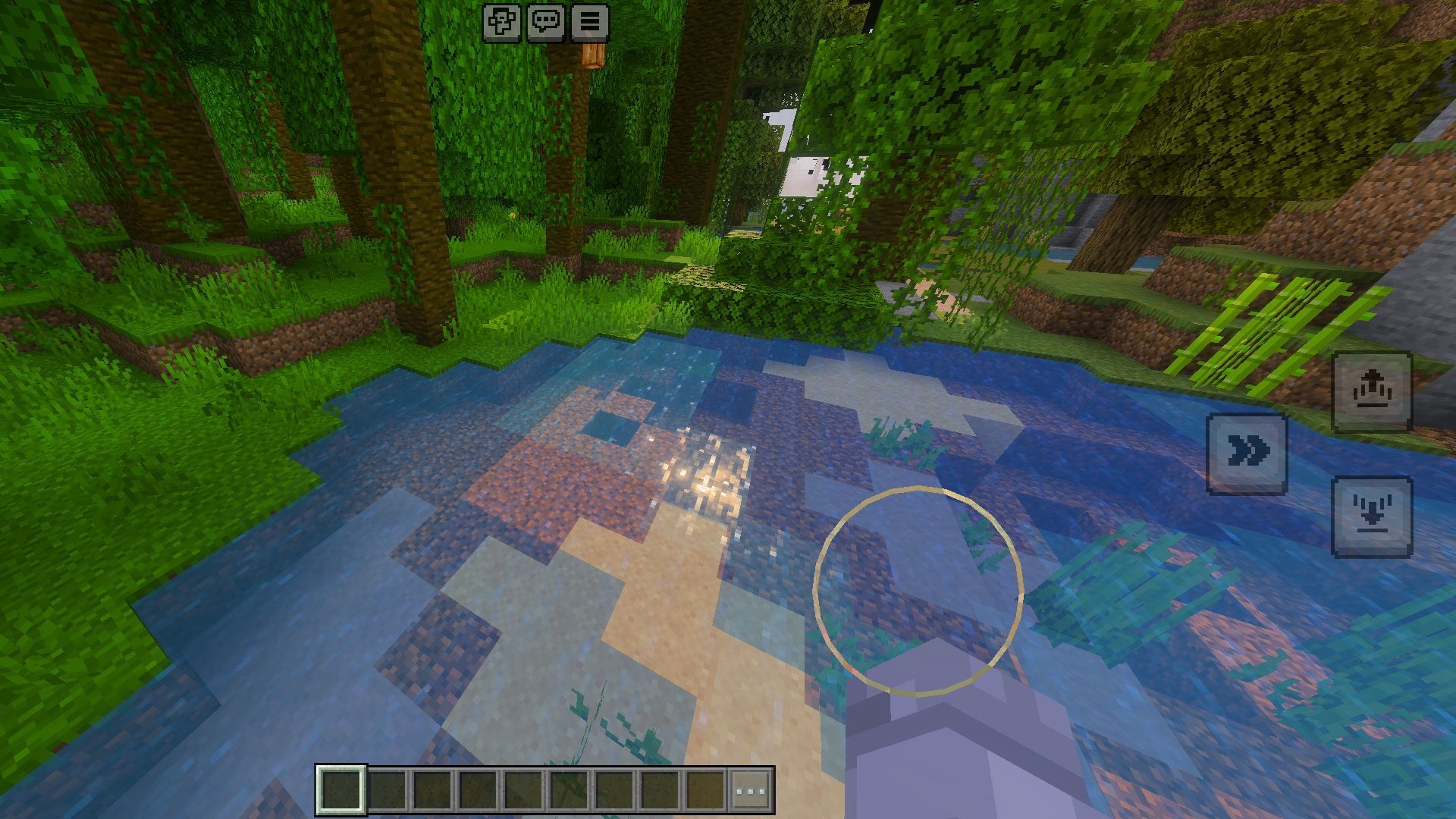 Minecraft with Vibrant Visuals running on an Android device (Image via Sportskeeda Gaming || Mojang Studios)