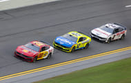 Joey Logano (22) leads Ryan Blaney (12) and Austin Cindric (2) before the Daytona 500. Source: Imagn
