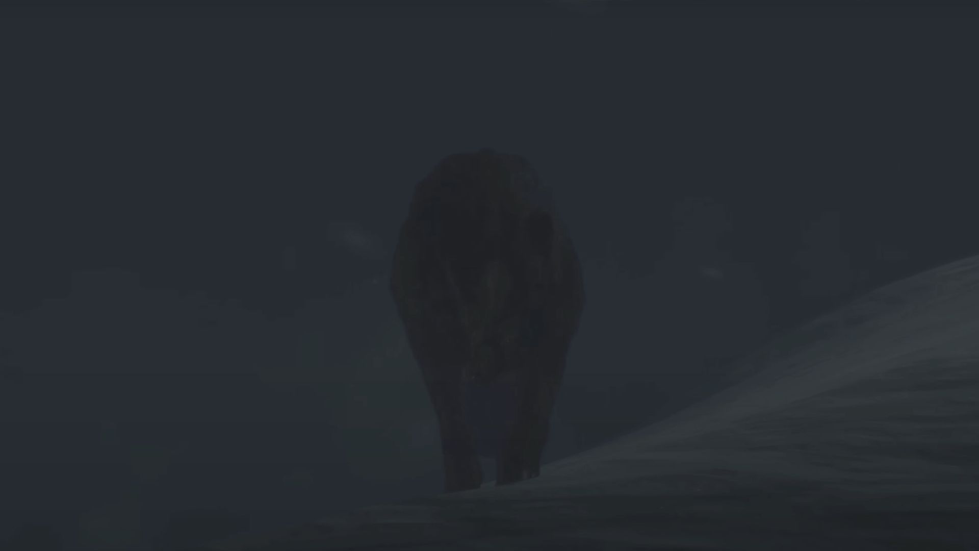In Act I of Diablo 4, we see a wolf with a bloodied skeletal face emerge from the thick fog and approach the Wanderer (Image via Blizzard Entertainment)