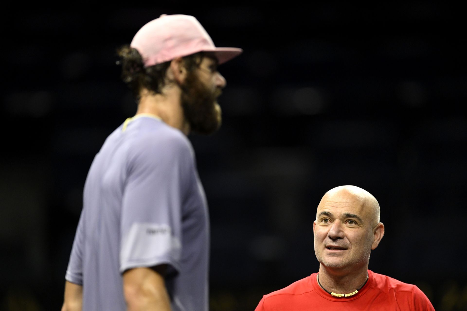 Opelka at the Laver Cup 2025 with team captain Andre Agassi - Previews - Source: Getty