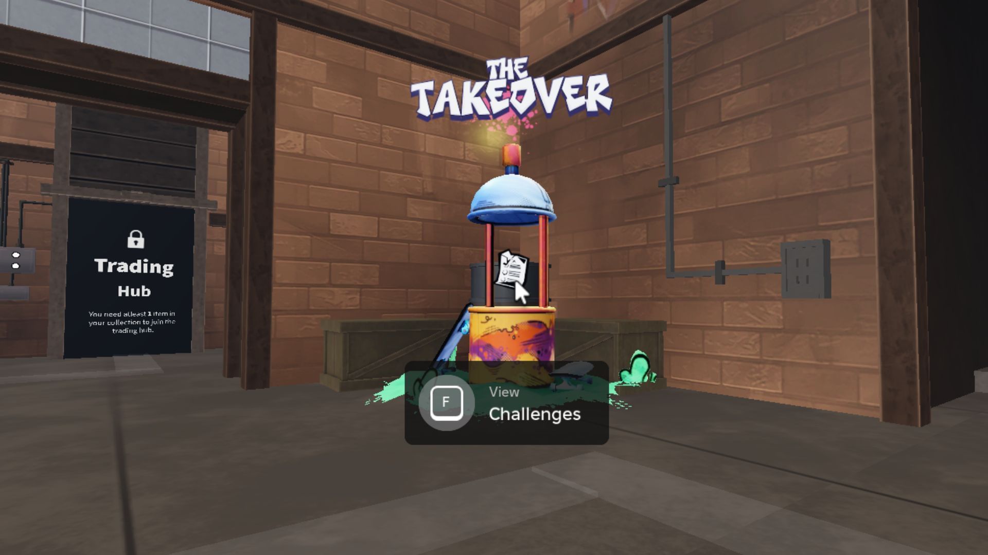 Interact with this structure to view and take challenges (Image via Roblox)