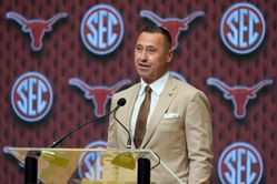 WATCH: Texas HC Steve Sarkisian looks dashing as he dons all-white ensemble ahead of San Jose State clash