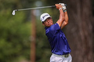 Hideki Matsuyama cards second eagle at the BMW PGA Championship to take the lead