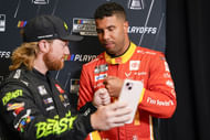 23XI Racing's Tyler Reddick (L) and Bubba Wallace (R) at the Cup Series Playoff Media Day - Source: Imagn