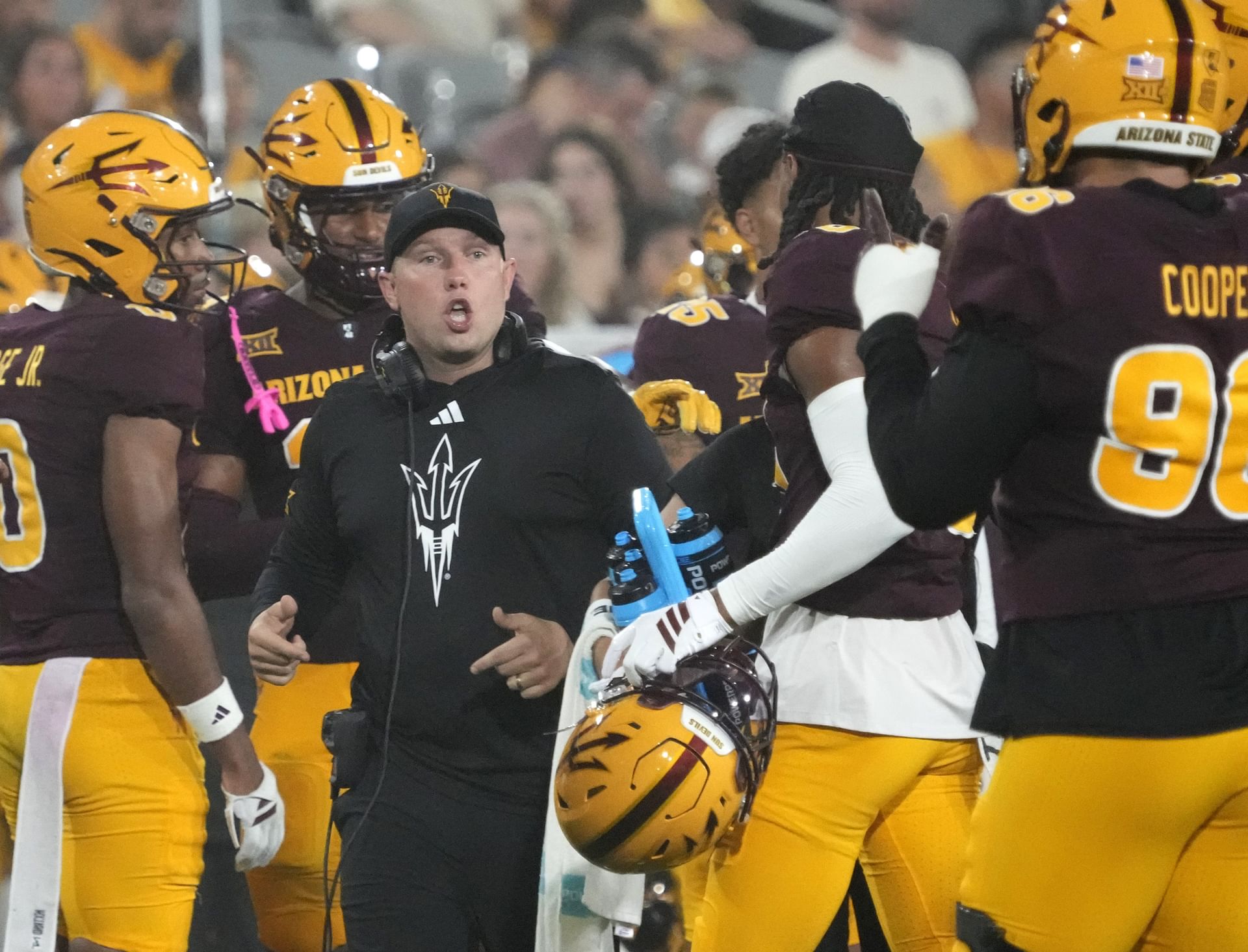 Kenny Dillingham trains ASU players with loud cowbells at practice as Sun Devils take on Mississippi State in Week 2