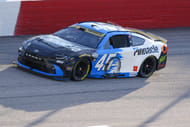 Tyler Reddick (45) shows some tire wear during the Cookouts Southern 500 at Darlington Raceway. - Source: Imagn
