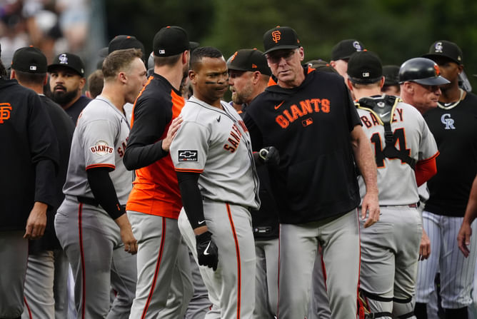 WATCH: Punches fly after Rafael Devers' HR in bench-clearing brawl at Giants-Rockies game