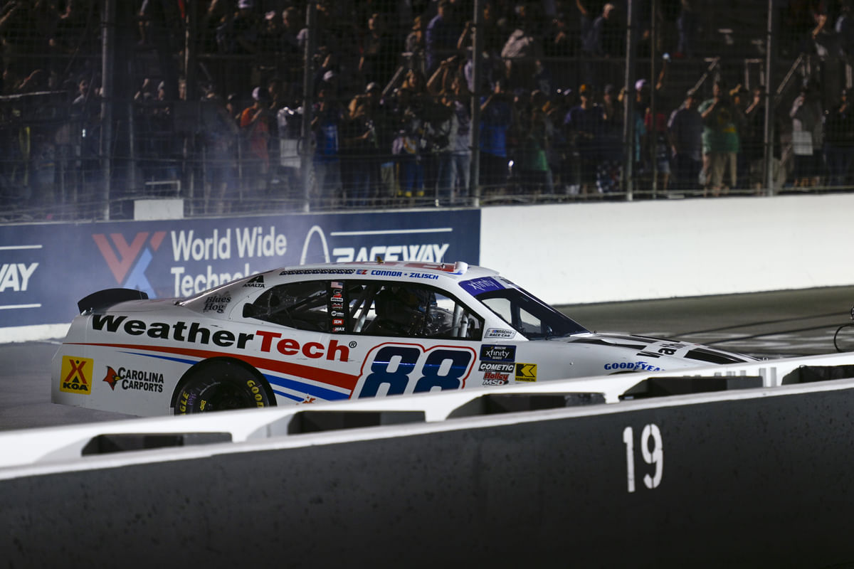 “This kids gotta stop winning”: Bubba Wallace’s spotter reacts to Connor Zilisch’s dangerous WWTR victory celebration