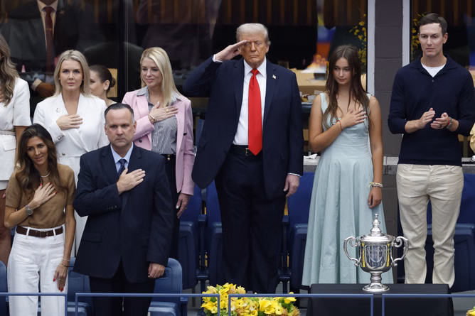 In picture: LIV Golf chairman and Saudi PIF governor Yasir Al-Rumayyan with President Donald Trump at the US Open final
