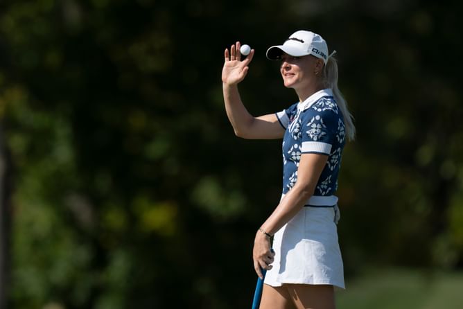 Charley Hull swaps her golf outfit for ‘something a little more fancy’ after Kroger Queen City Championship win
