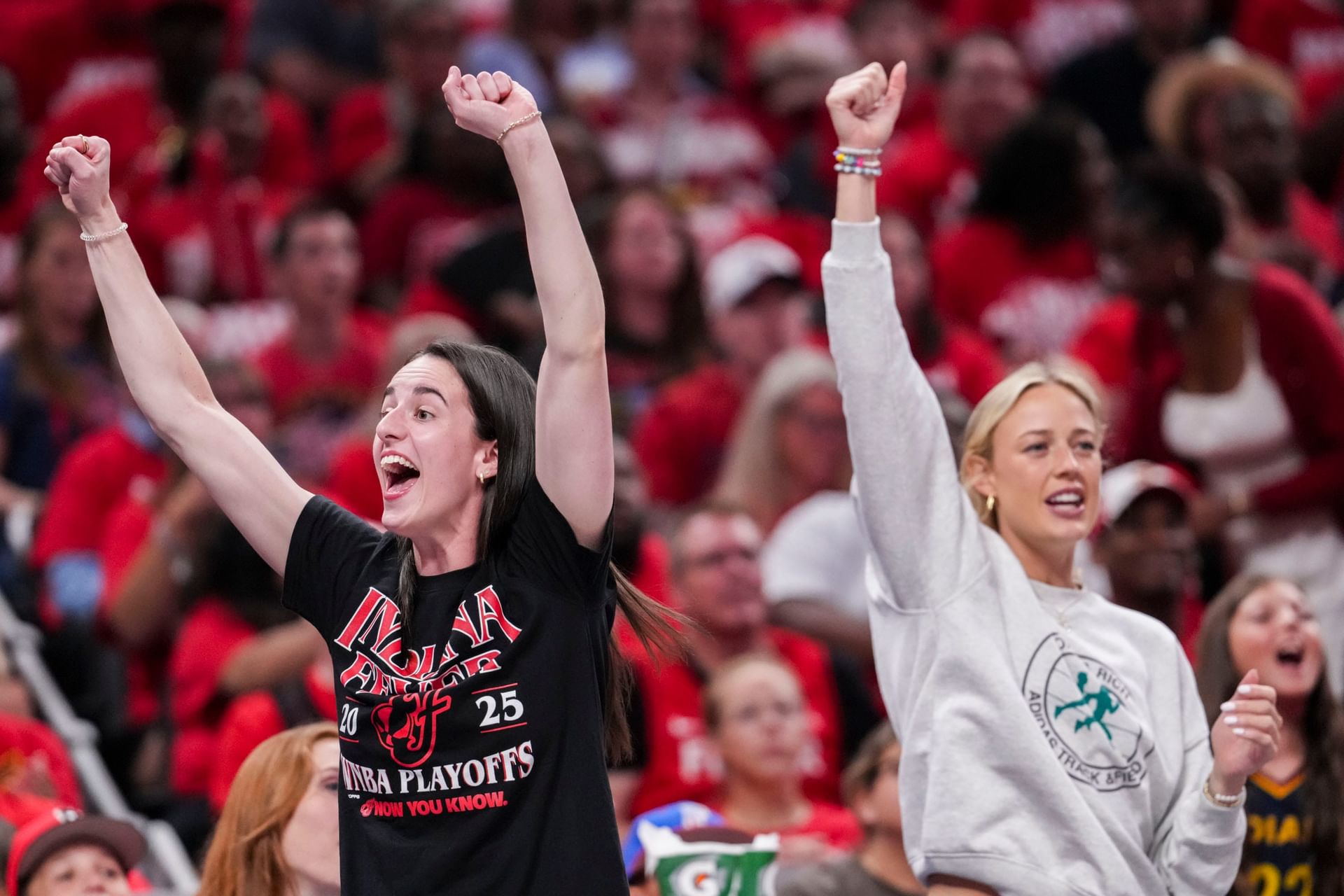 &quot;Tell the cops to stop harassing Sophie Cunningham&quot;: Fans flame police for stopping Caitlin Clark and Fever players from crossing&nbsp;half&nbsp;court (Source: Imagn)