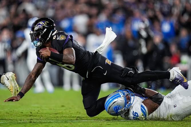 "Sometimes the spy was grabbing my leg": Lamar Jackson opens up on being sacked career-high 7 times on MNF vs. Detroit
