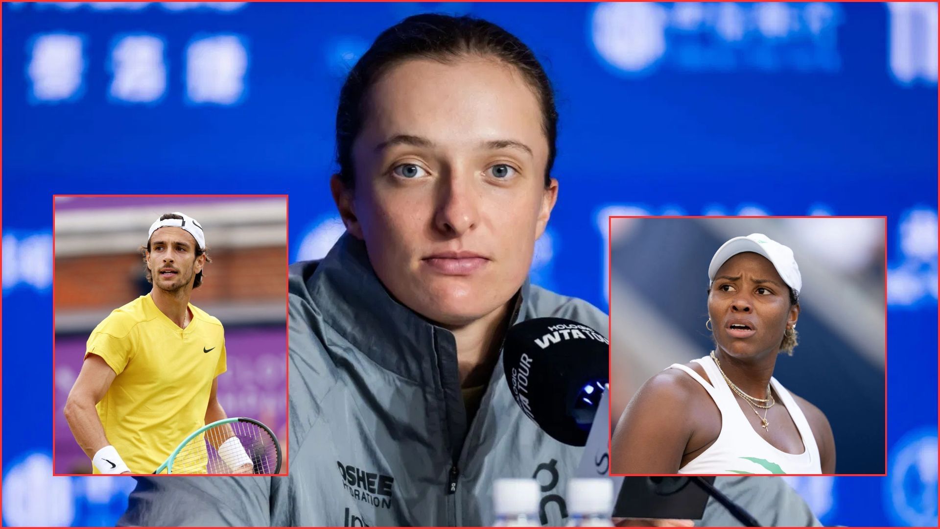 (L-R) Lorenzo Musetti (inset), Iga Swiatek, Taylor Townsend (inset) | Getty
