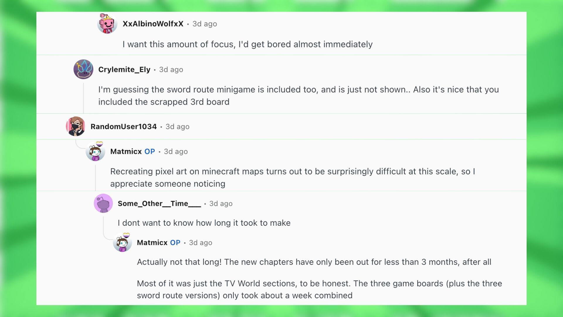 Redditors talk about the Deltarune build (Image via Reddit)