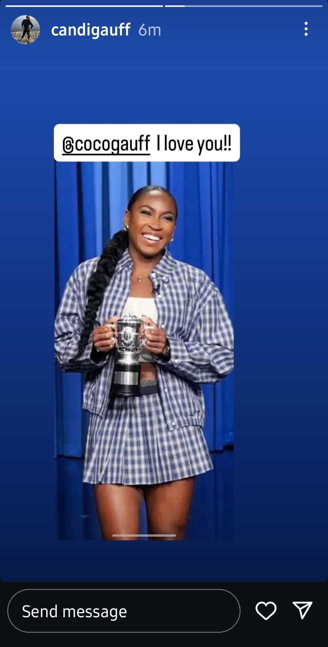 Candi Gauff&#039;s Instagram story