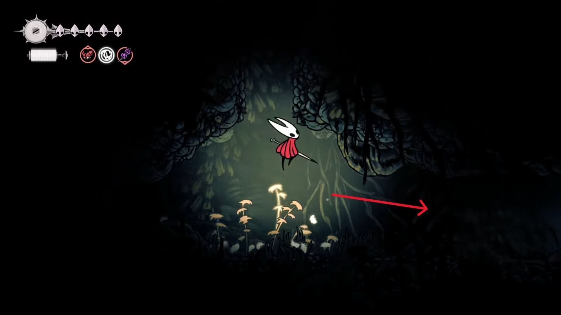 Head right to reach the Putrified Ducts in Hollow Knight Silksong (Image via Team Cherry || YouTube@/Ape Knight Gaming)