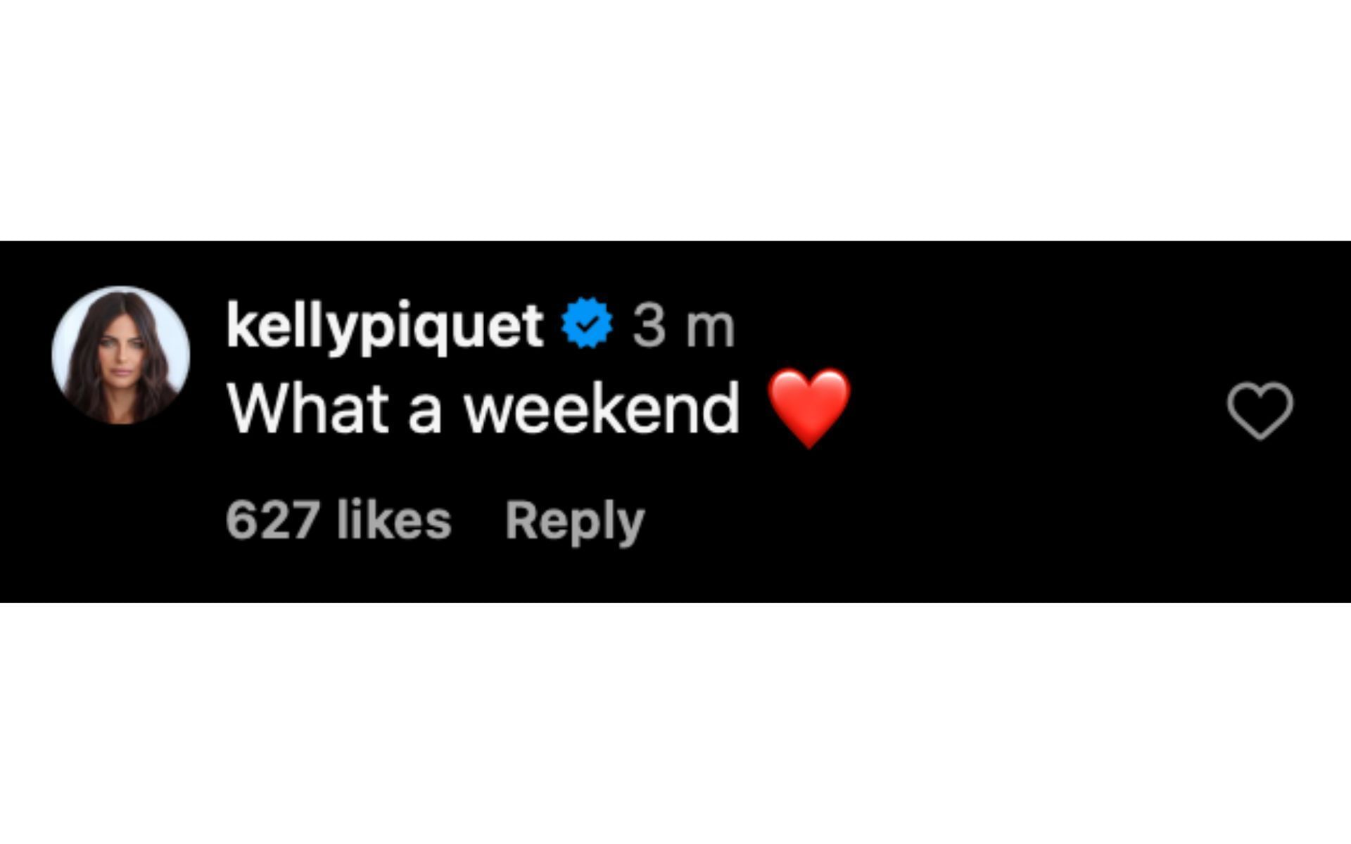 Kelly Piquet&#039;s comment on Max Verstappen&#039;s Italian GP triumph Instagram post | Source: Instagram/@maxverstappen1