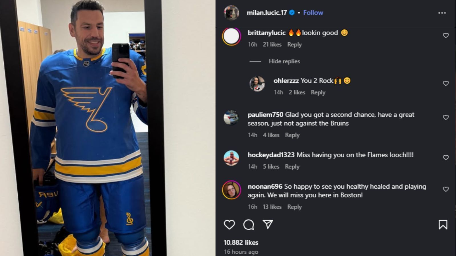 via Instagram /@milan.lucic.17