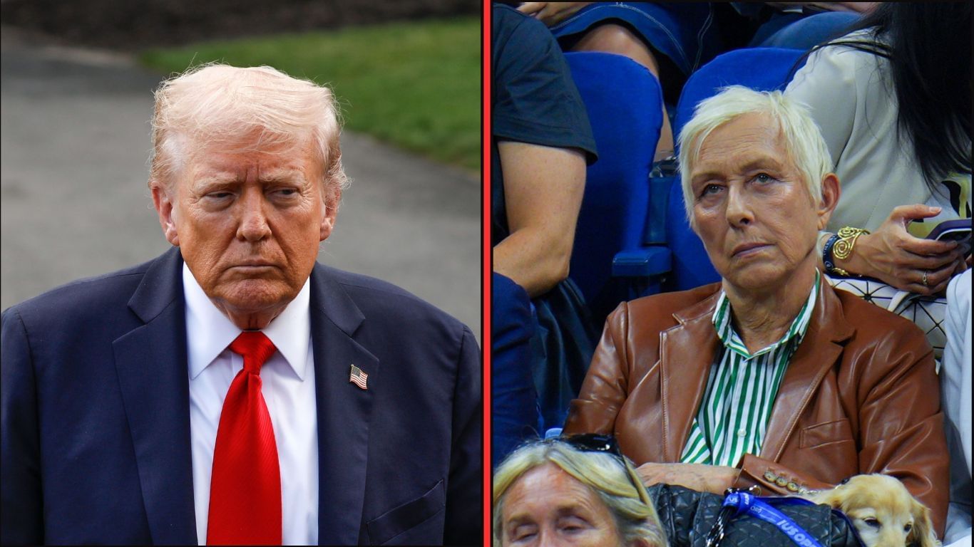 US President Donald Trump(left) and Martina Navratilova(right). Images:Getty