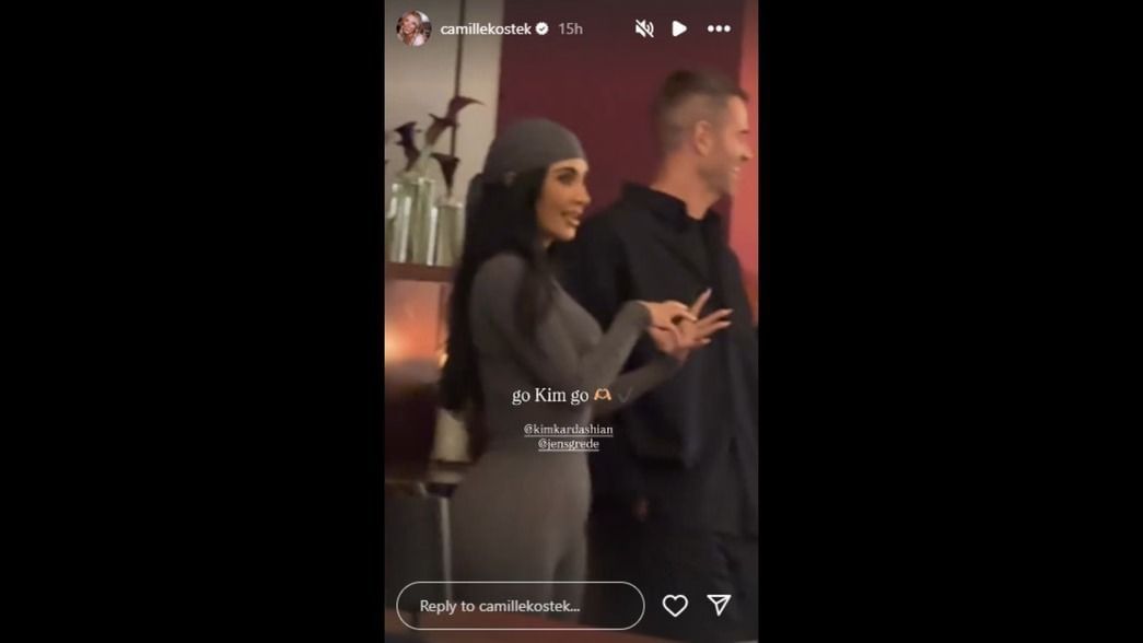 Kim Kardashian&#039;s event for her latest SKIMS collaboration. (Photo via @camillekostek&#039;s Instagram Story)