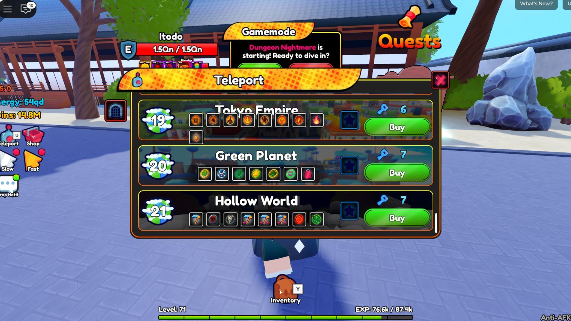 Update 17 features World 21 titled Hollow World (Image via Roblox)