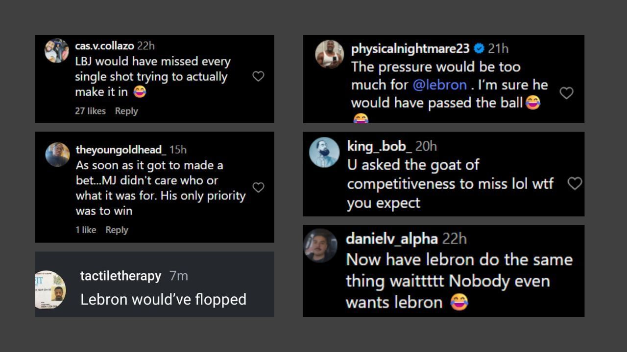Fans comment on Michael Jordan&#039;s competitiveness. (Image Source: @nicekicks/IG)