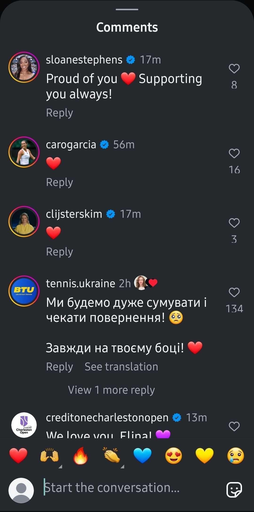 Screengrab from Elina Svitolina&#039;s Instagram @elisvitolina