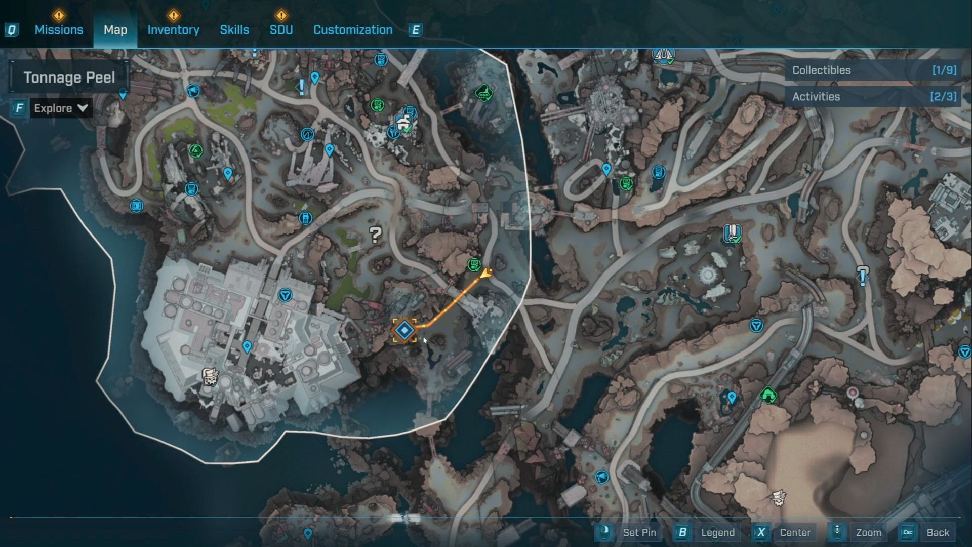 The fifth log is located southwest near the Queen&rsquo;s Cradle fortress at Tonnage Peel (Image via Gearbox Software)