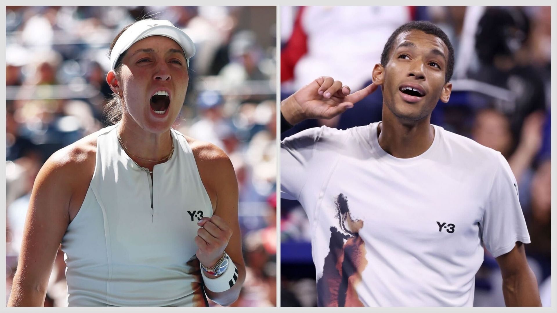 Jessica Pegula and Felix Auger-Aliassime have been wearing the Y-3 collection at the US Open 2025. (Photos: Getty)